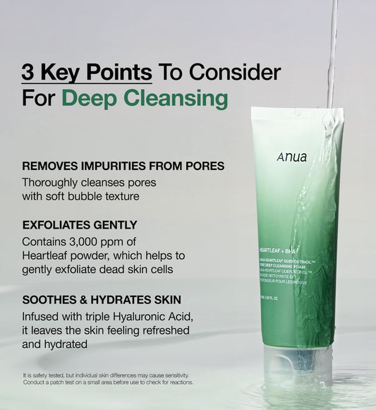Anua - Heartleaf Quercetinol Pore Deep Cleansing Foam