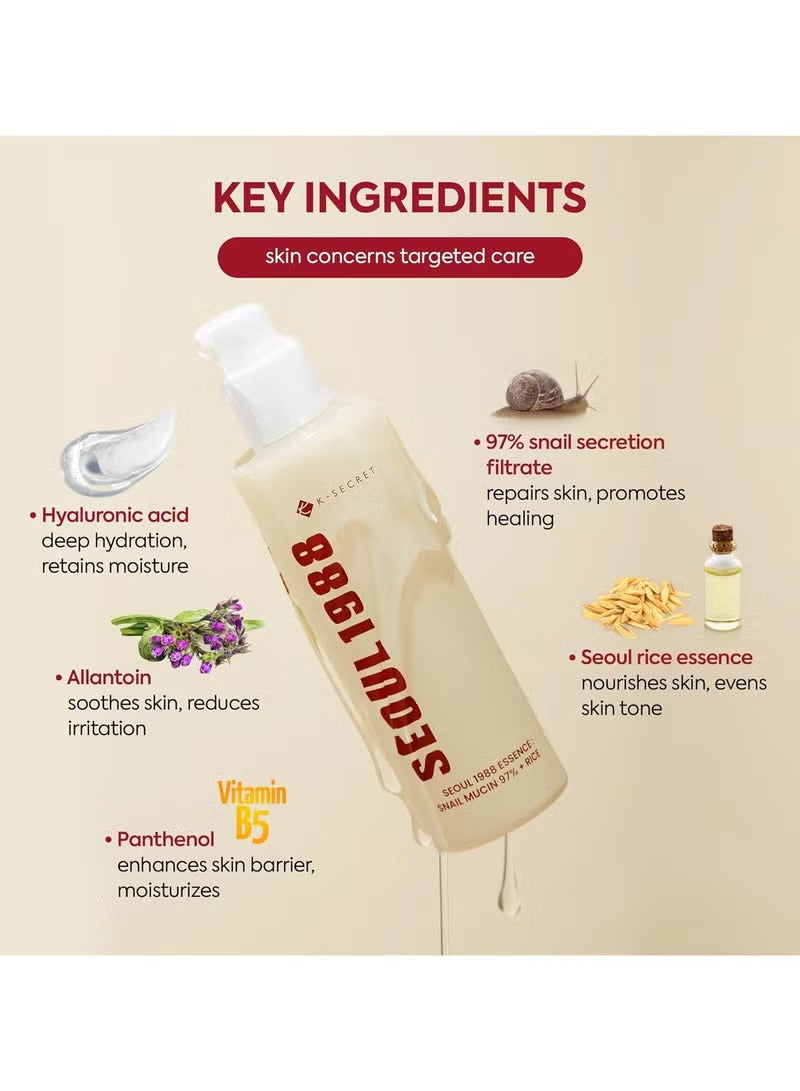 K S-ECRET SEOUL 1988 Essence : Snail Mucin 97% + Rice