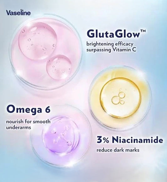 Vaseline GlutaGlow Bright & Smooth Underarm Serum Deodorant – Niacinamide + Omega 6