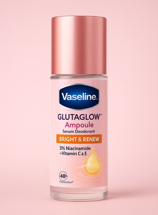 Vaseline GlutaGlow Bright & Renew Roll-On Deodorant – With 3% Niacinamide + Vitamin C & E