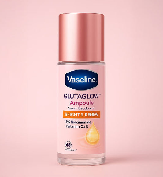 Vaseline GlutaGlow Bright & Renew Roll-On Deodorant – With 3% Niacinamide + Vitamin C & E