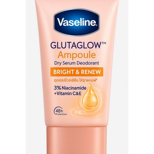 Vaseline GlutaGlow Ampoule Dry Serum Deodorant – Bright & Renew with 3% Niacinamide + Vitamin C&E